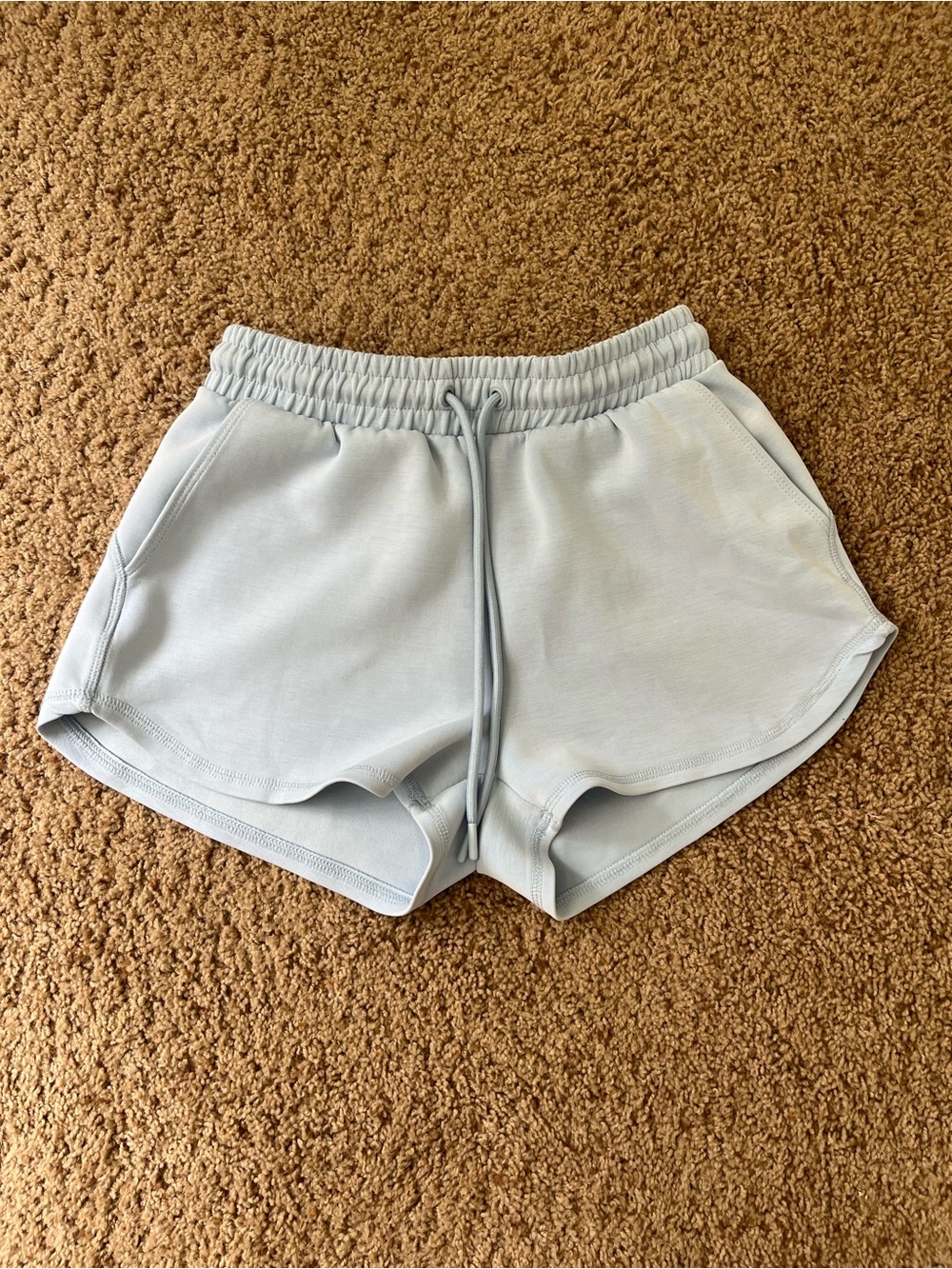 Light Blue Drawstring Athletic Shorts